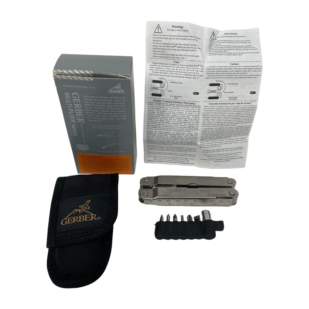 Gerber Multi-Plier 600 Pro Scout Multi-Tool 07564 with Bit Set Sheath Stainless